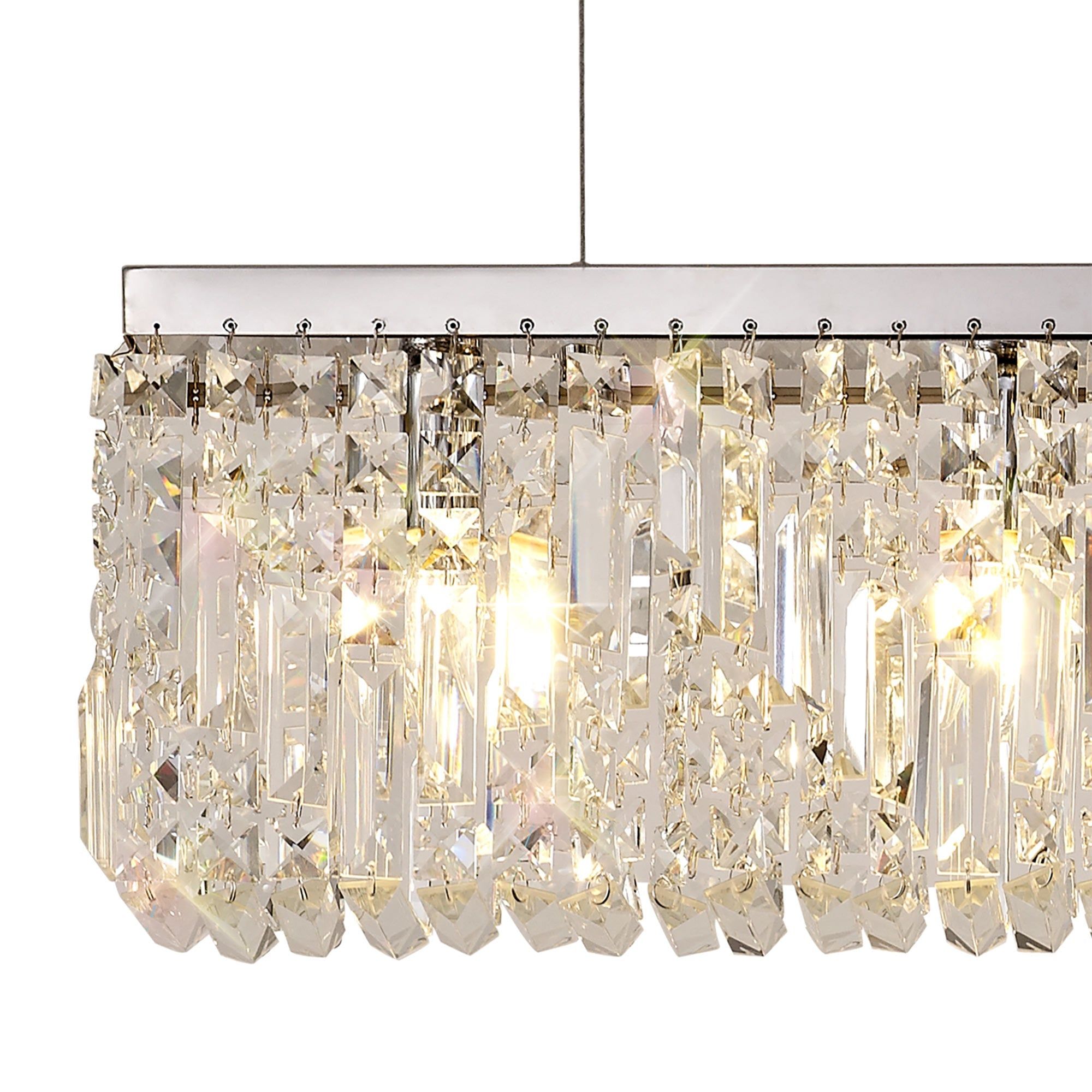 Ashby Medium Kitchen Table/Island Ceiling Light, 5 Light E14, Polished Chrome & Crystal IP20