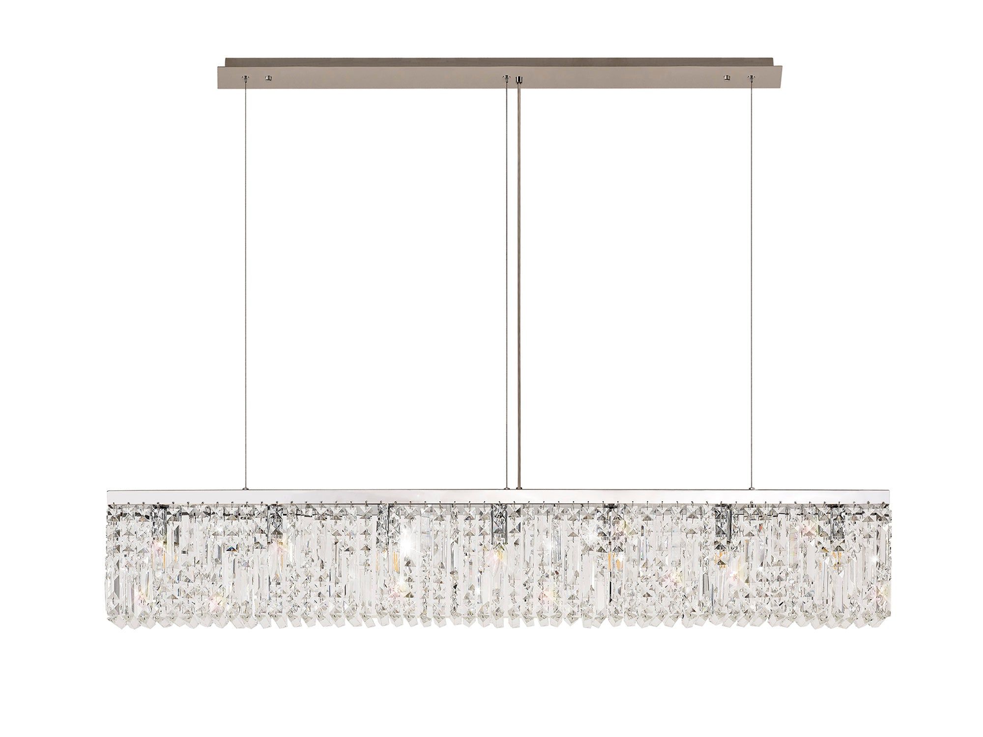 Ashby Large Kitchen Table/Island Ceiling Light, 5 Light E14, Polished Chrome & Crystal IP20