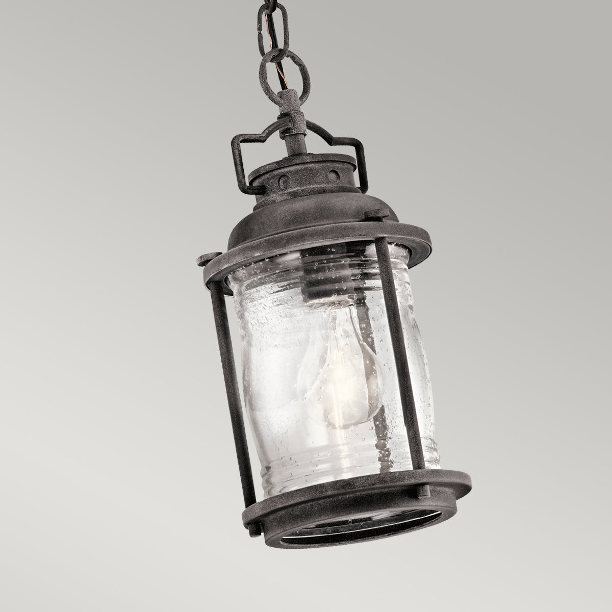 Ashland Bay Small Chain Lantern - Zinc Finish