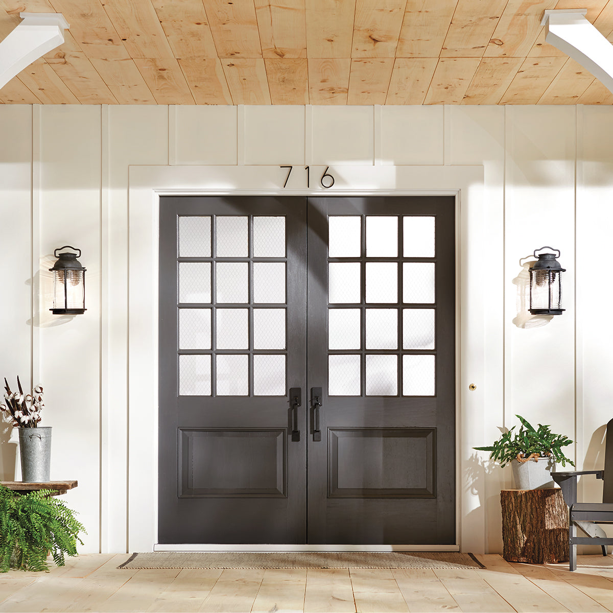 Ashland Bay Large Wall Lantern - Zinc Finish