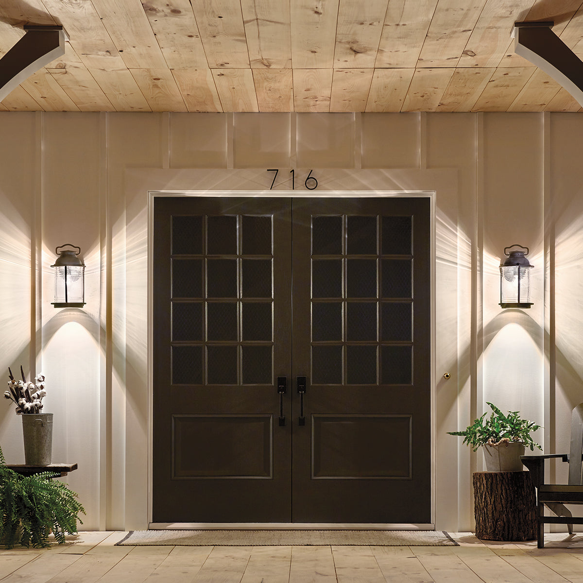 Ashland Bay Large Wall Lantern - Zinc Finish