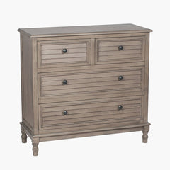 Ashwell 4 Drawer Unit K/D- Pine Wood Finish