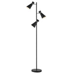 Dar Ashworth 3 Light Floor Lamp Matt Black & Polished Chrome - Cusack Lighting