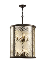 Asia Pendant 8 Light-  Oiled Bronze/Clear Glass