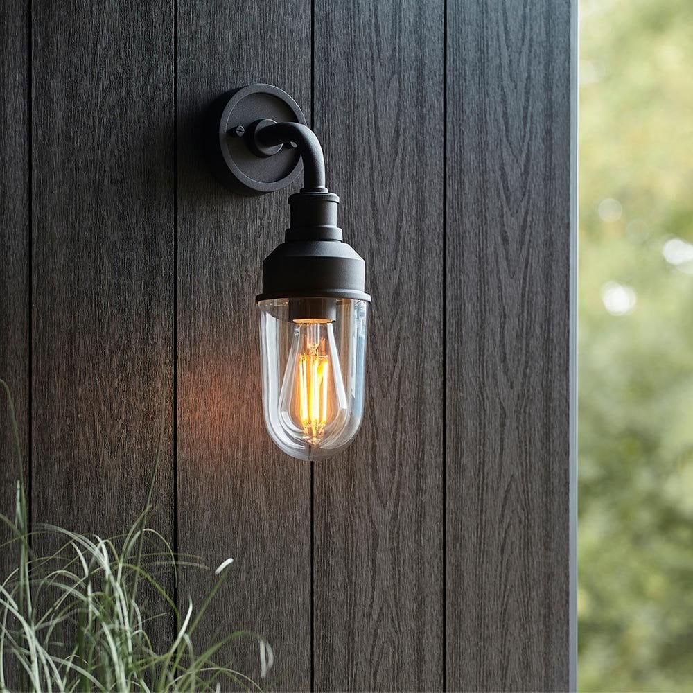 Petrov Modern Black Outdoor Wall Light IP44