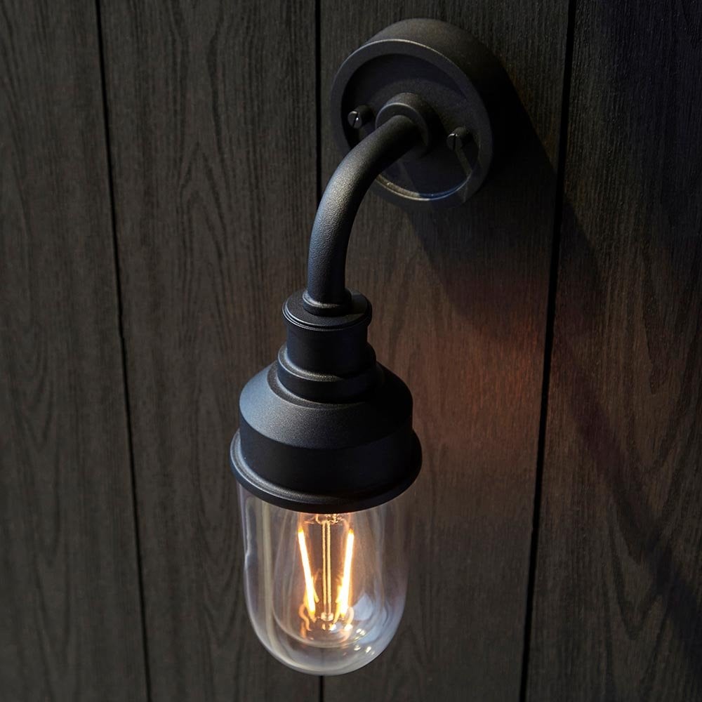 Petrov Modern Black Outdoor Wall Light IP44