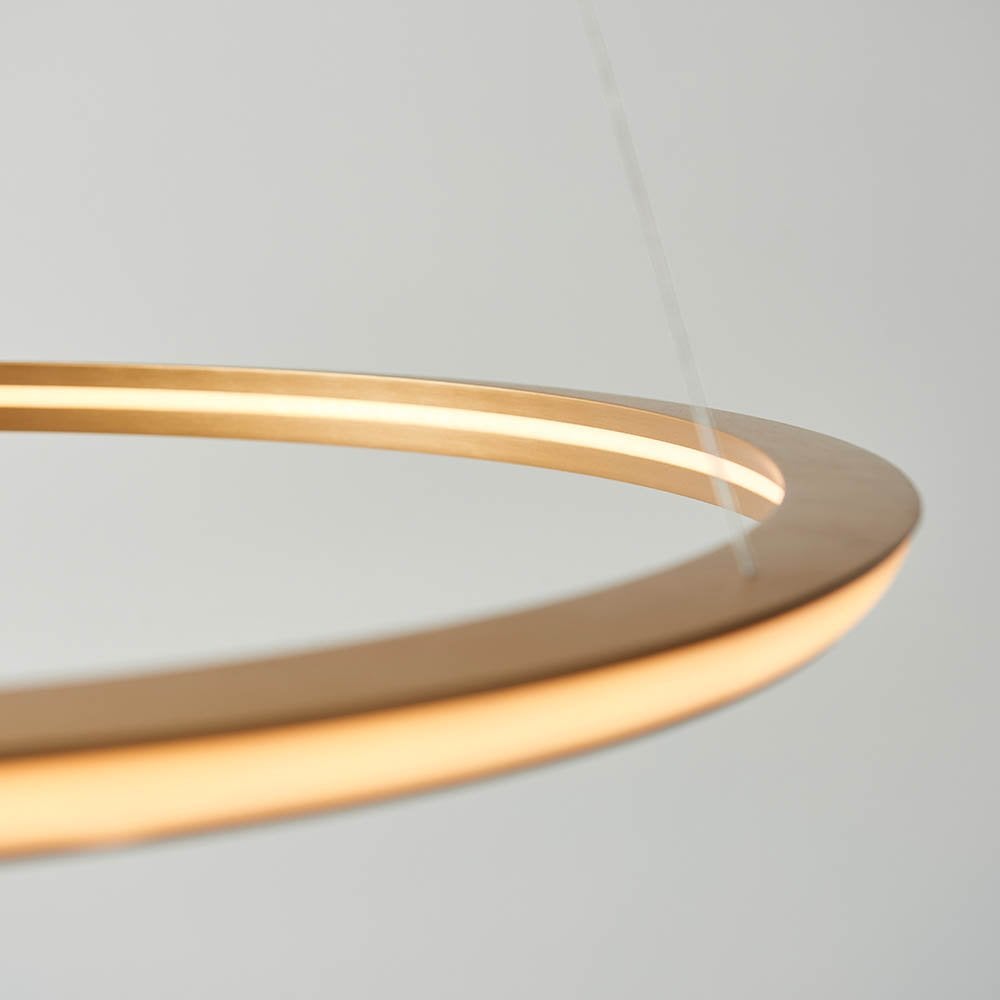 Mateo Satin Gold LED Ring Pendant