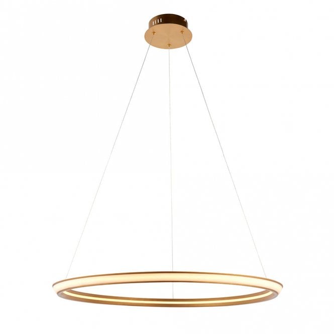 Mateo Satin Gold LED Ring Pendant