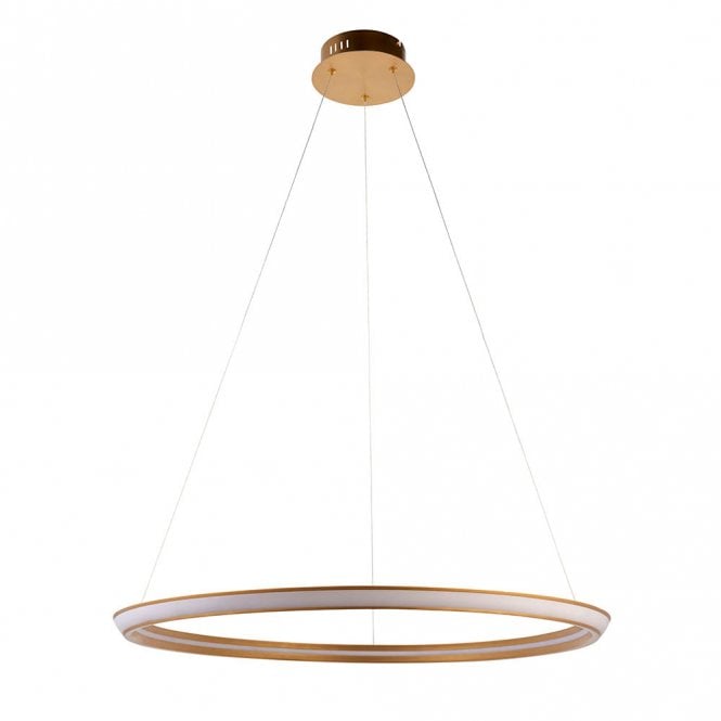 Mateo Satin Gold LED Ring Pendant