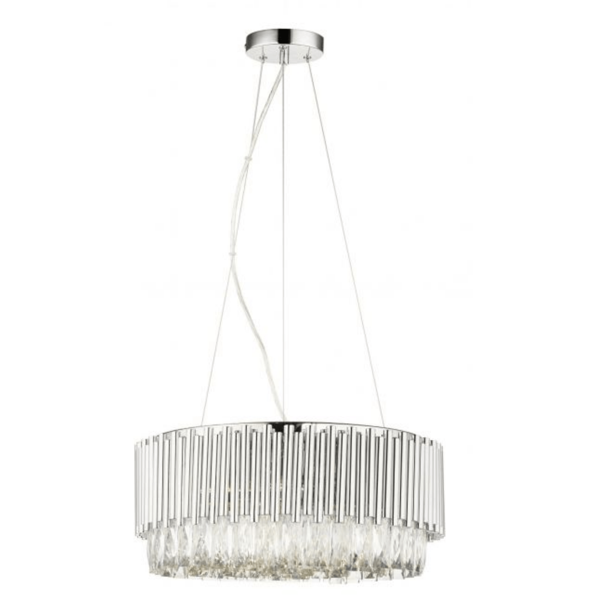 Astoria 13Lt Crystal Pendant with Polished Chrome Bars
