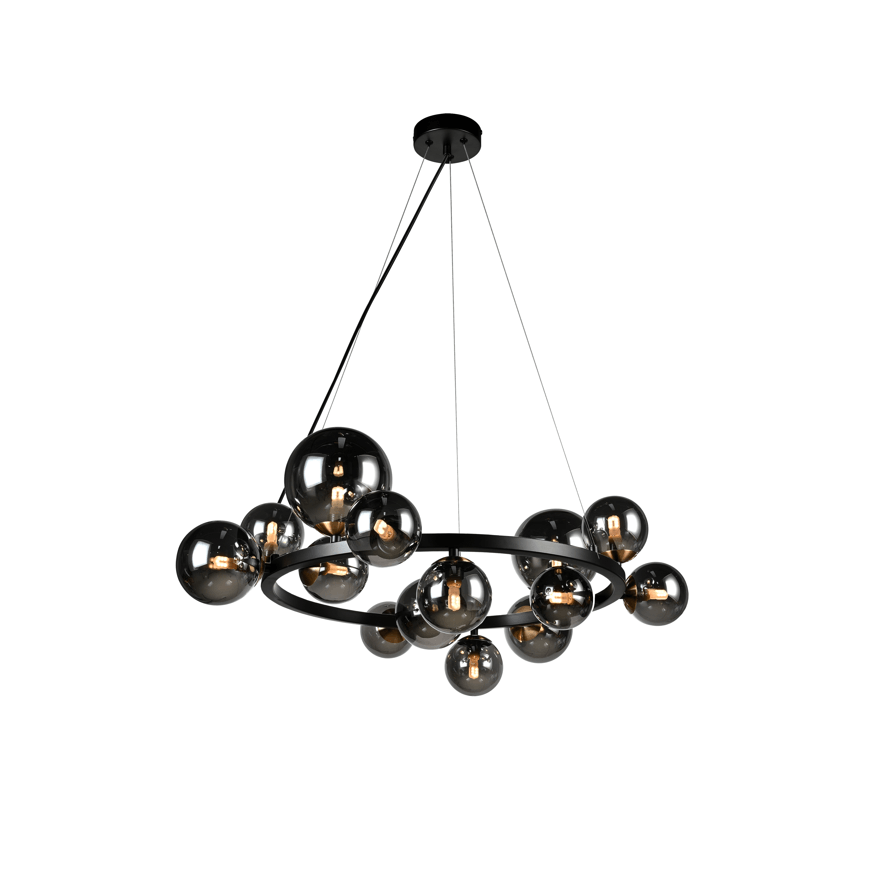 Astros Centre Ceiling Light  Matt Black Finish and Polished Brass-Finish - Cusack Lighting