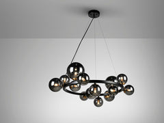 Astros Centre Ceiling Light  Matt Black Finish and Polished Brass-Finish