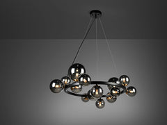 Astros Centre Ceiling Light  Matt Black Finish and Polished Brass-Finish