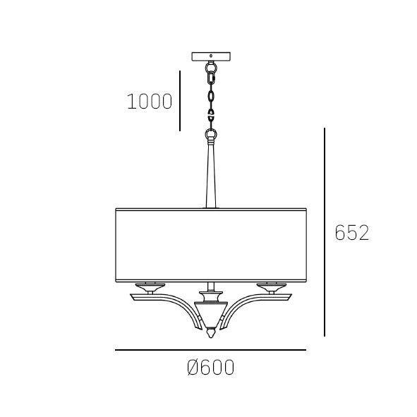 ATLANTA hanging shade light Nickel finish - Cusack Lighting