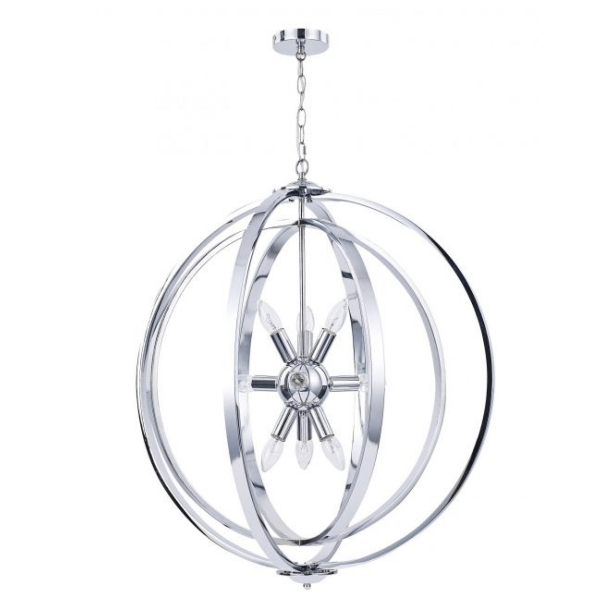 Atlas 9 Light Pendant Polished Chrome - Cusack Lighting