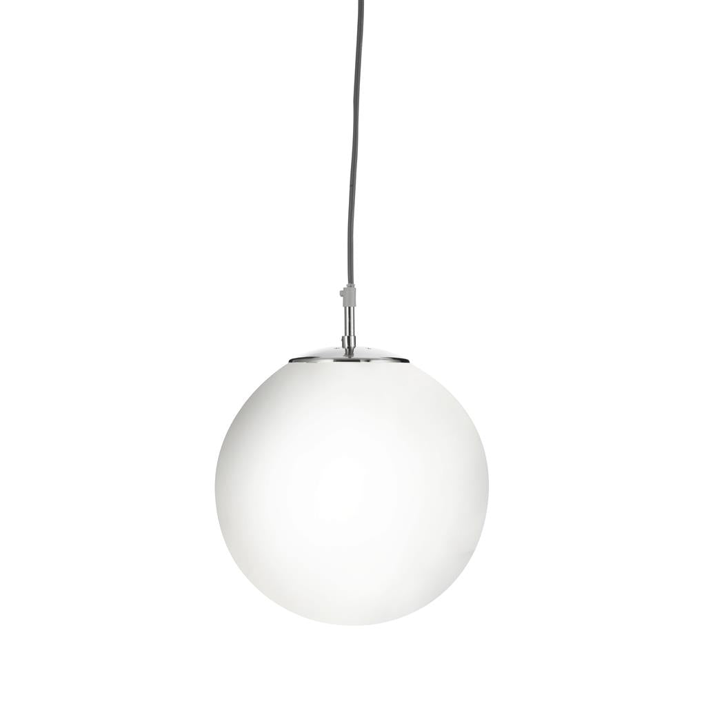 Atom Pendant Various Sizes - Satin Silver & Opal Glass