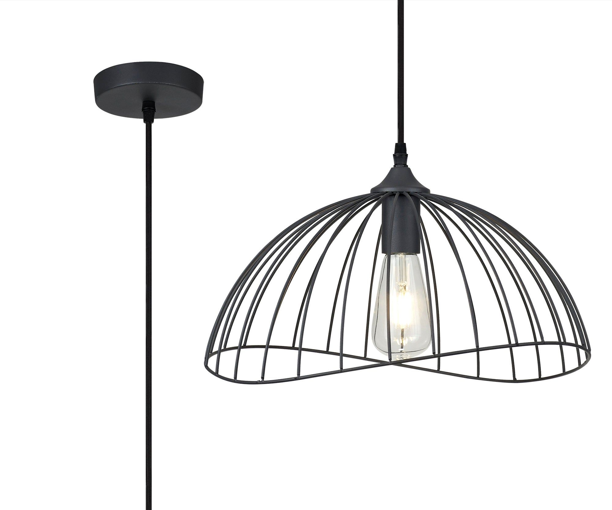 Auclair Dome Pendant, 1 x E27, Graphite IP20