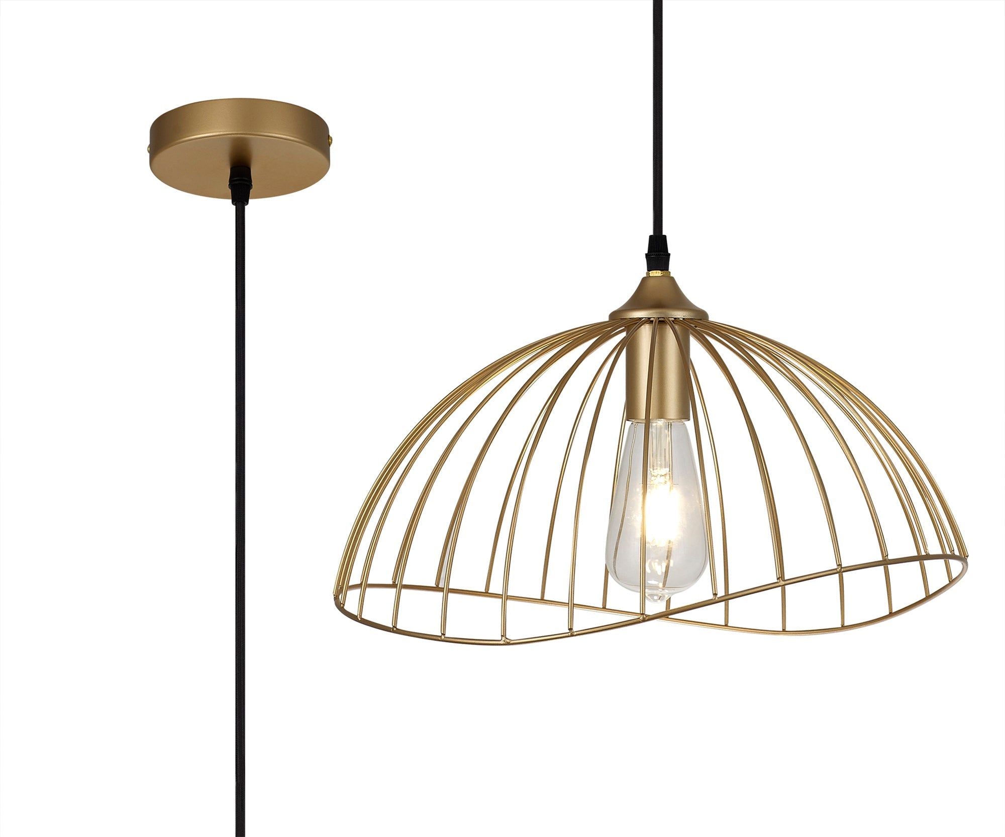 Auclair Dome Pendant, 1 x E27, Painted Gold IP20