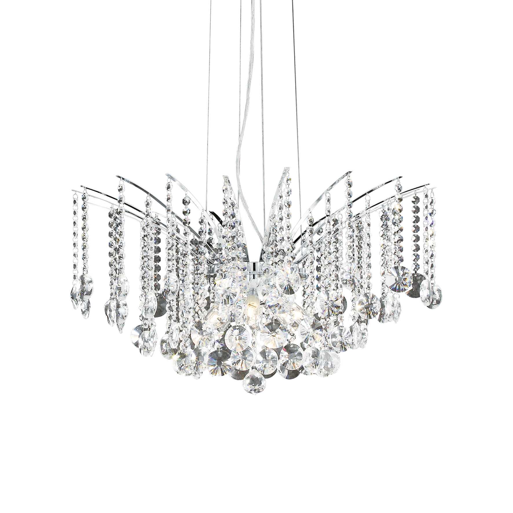 Audi-77 6/8Lt Chandelier - Chrome Finish - Cusack Lighting