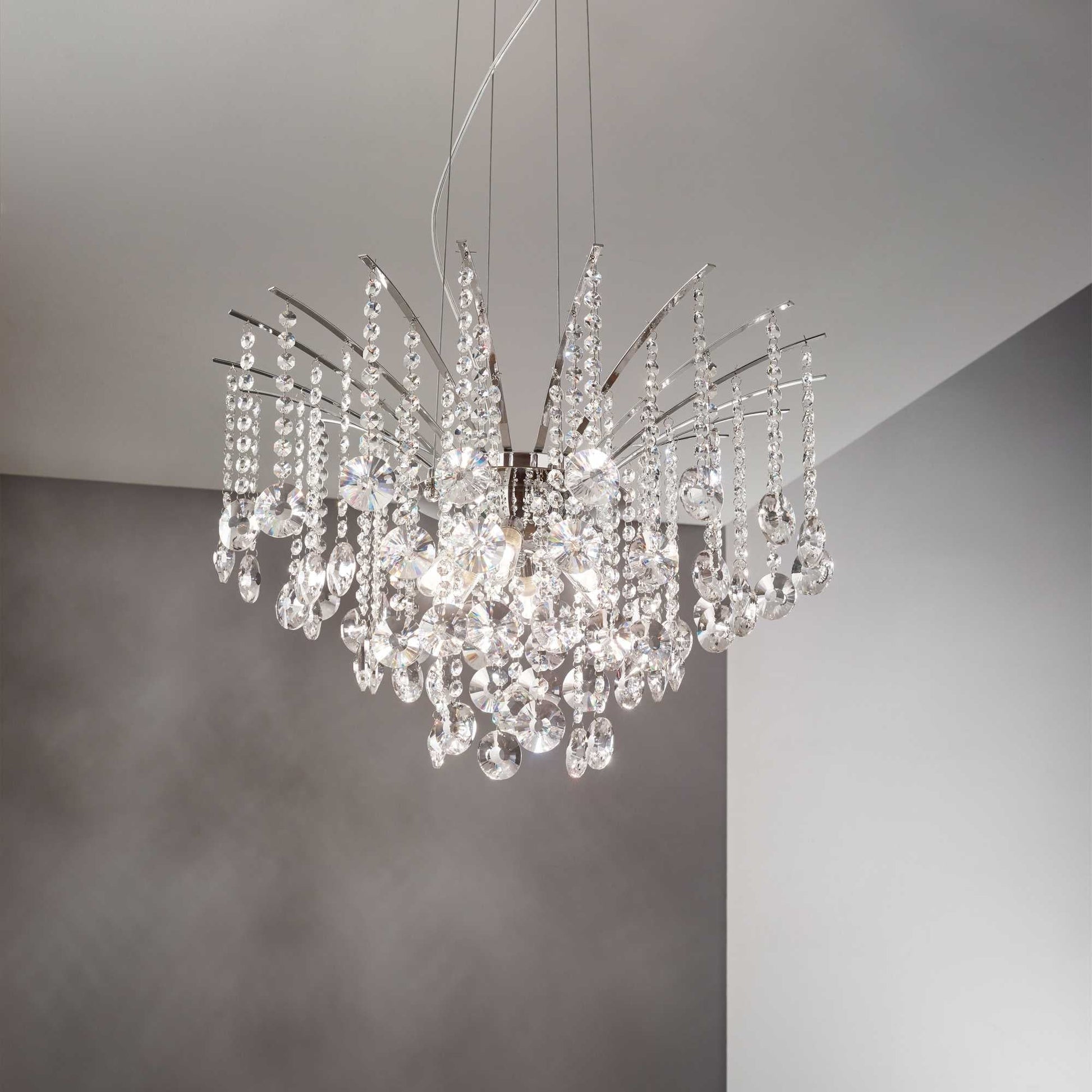 Audi-77 6/8Lt Chandelier - Chrome Finish - Cusack Lighting