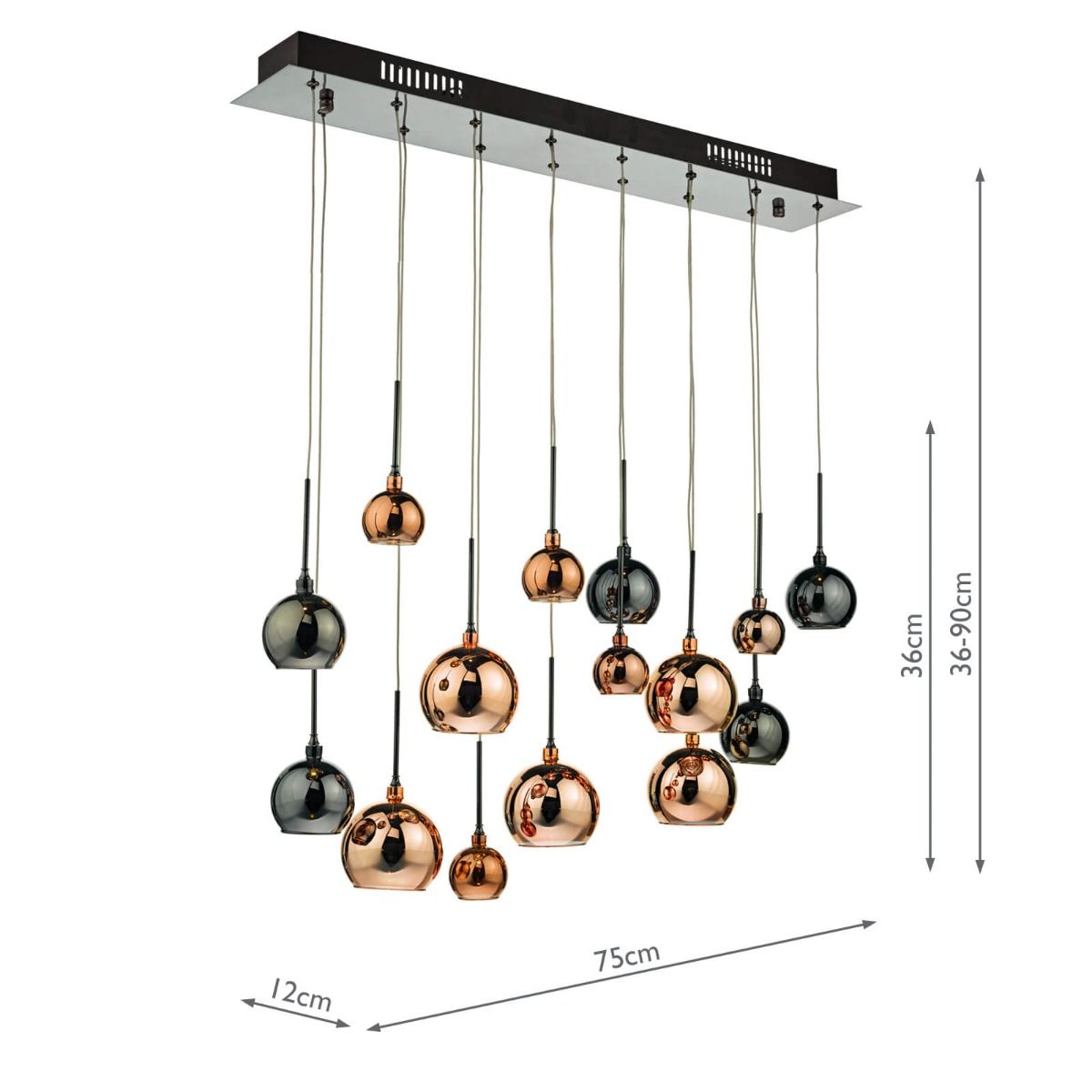 Aurelia 15lt Bar Cluster Fitting Black Chrome & Multi Colour