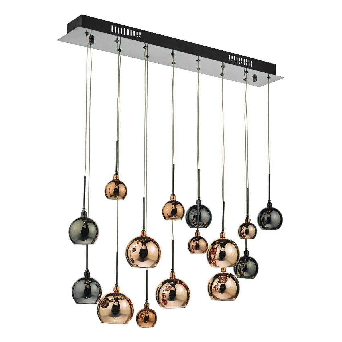 Dar Aurelia 15lt Bar Cluster Fitting Black Chrome & Multi Colour - Cusack Lighting