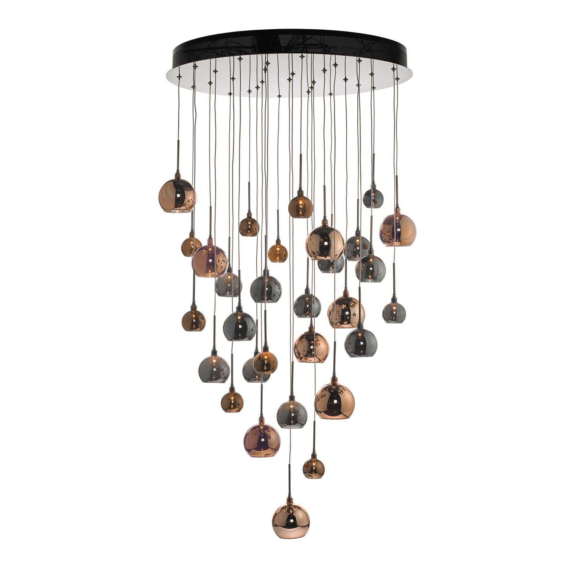 Dar Aurelia 30 Light Cluster In Copper & Bronze 3M Drop - Cusack Lighting