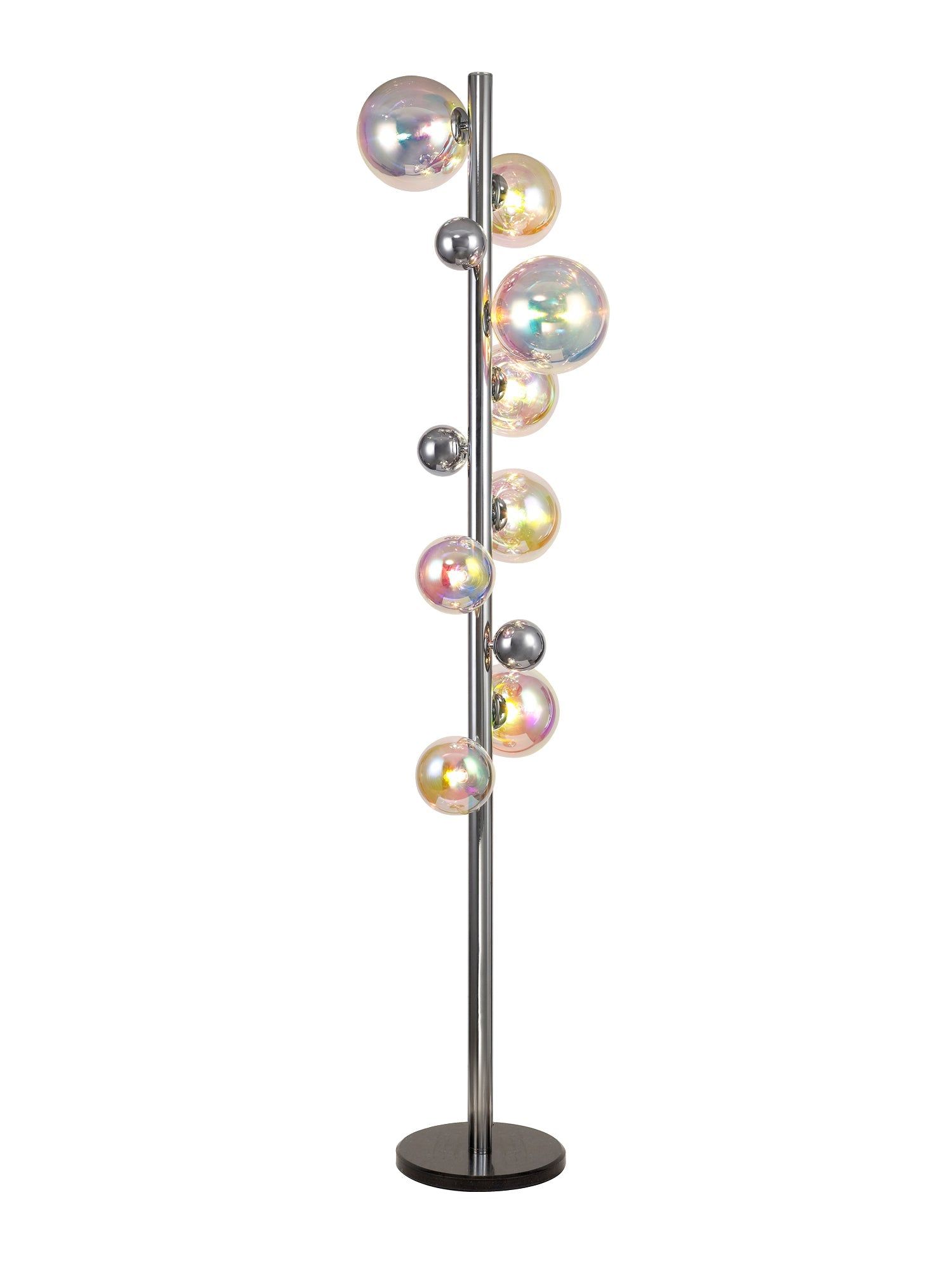 Austin Floor Lamp, 8Lt x G9, Polished Chrome & Iridescent IP20