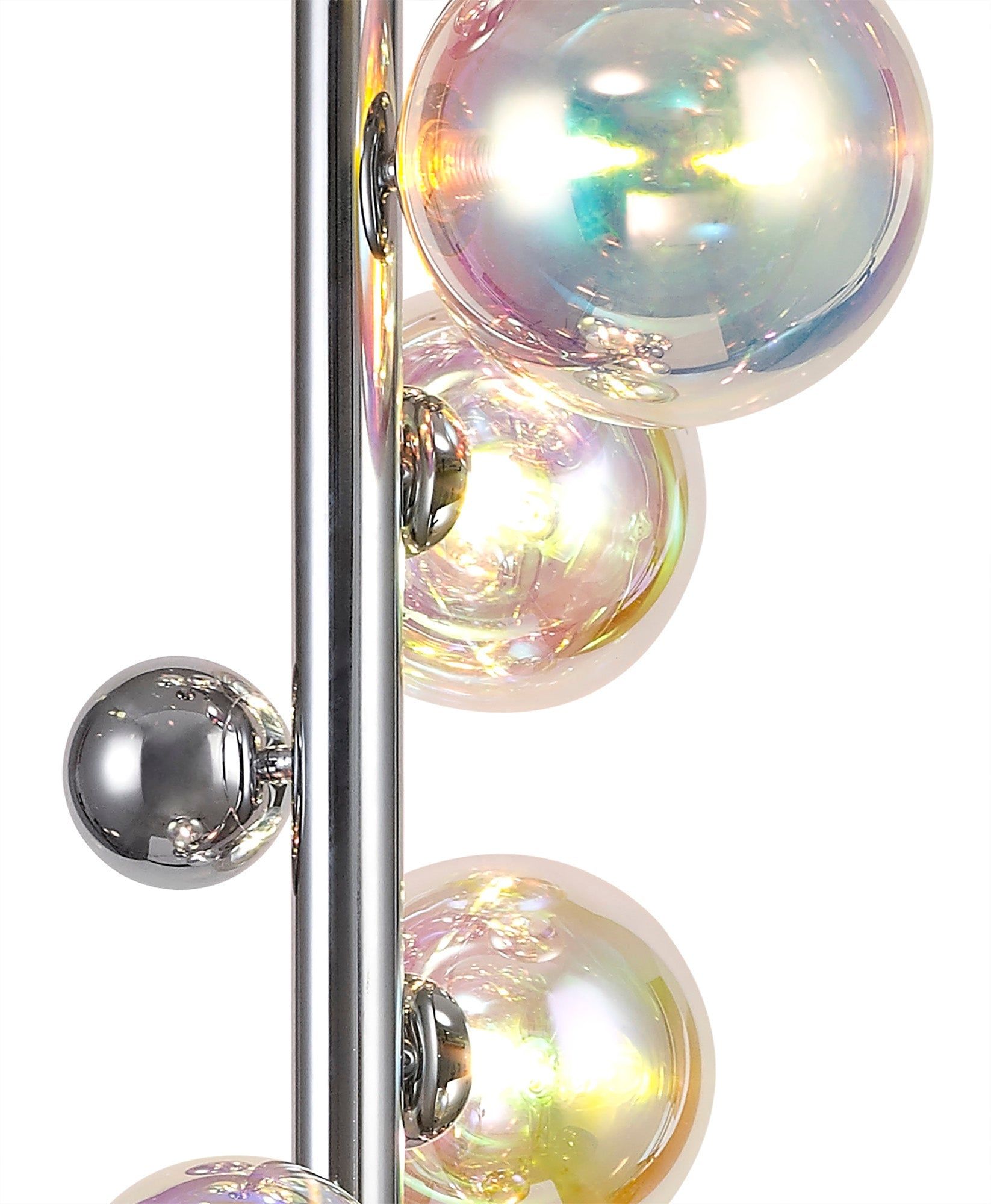 Austin Floor Lamp, 8Lt x G9, Polished Chrome & Iridescent IP20