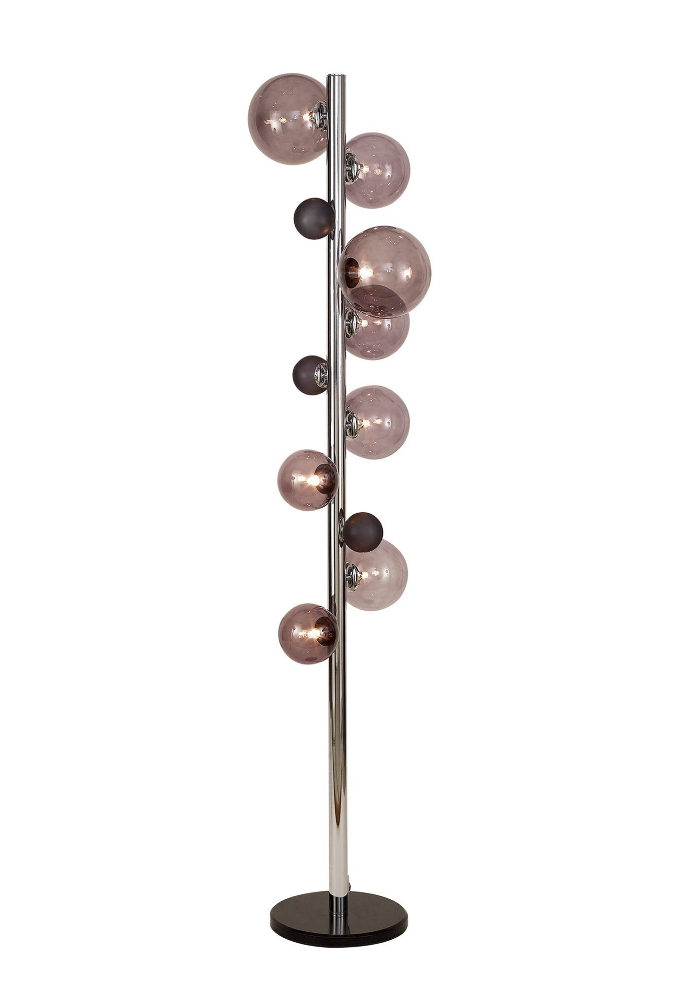 Austin Floor Lamp, 8Lt x G9, Polished Chrome & Black, Smoked  IP20