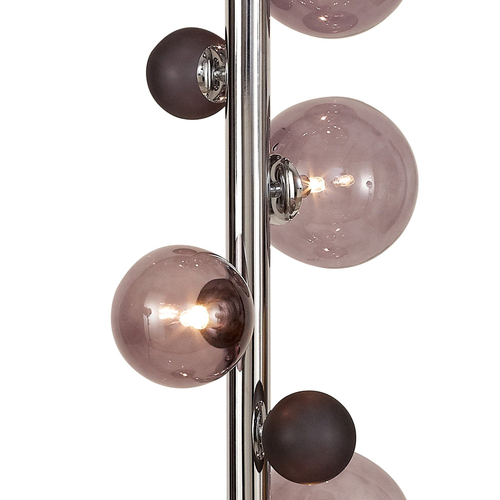 Austin Floor Lamp, 8Lt x G9, Polished Chrome & Black, Smoked IP20