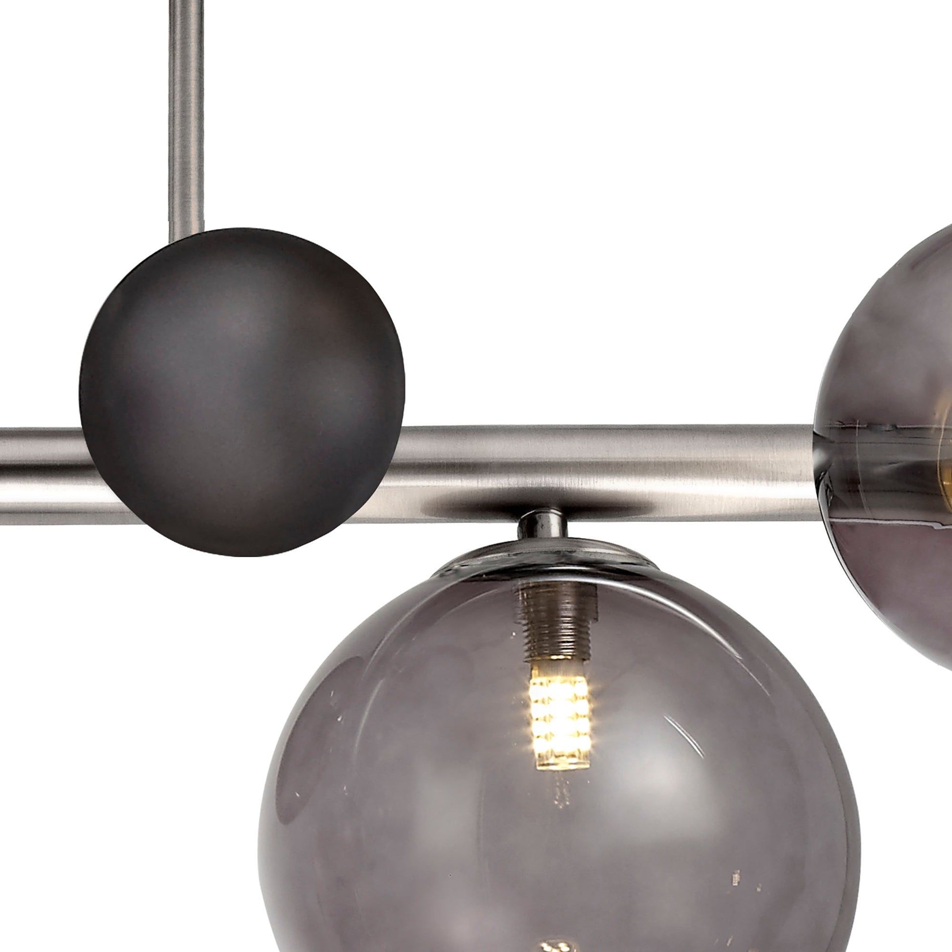 Austin Semi Flush Ceiling Light, 4 x G9, Polished Chrome & Black, Smoked Glass IP20