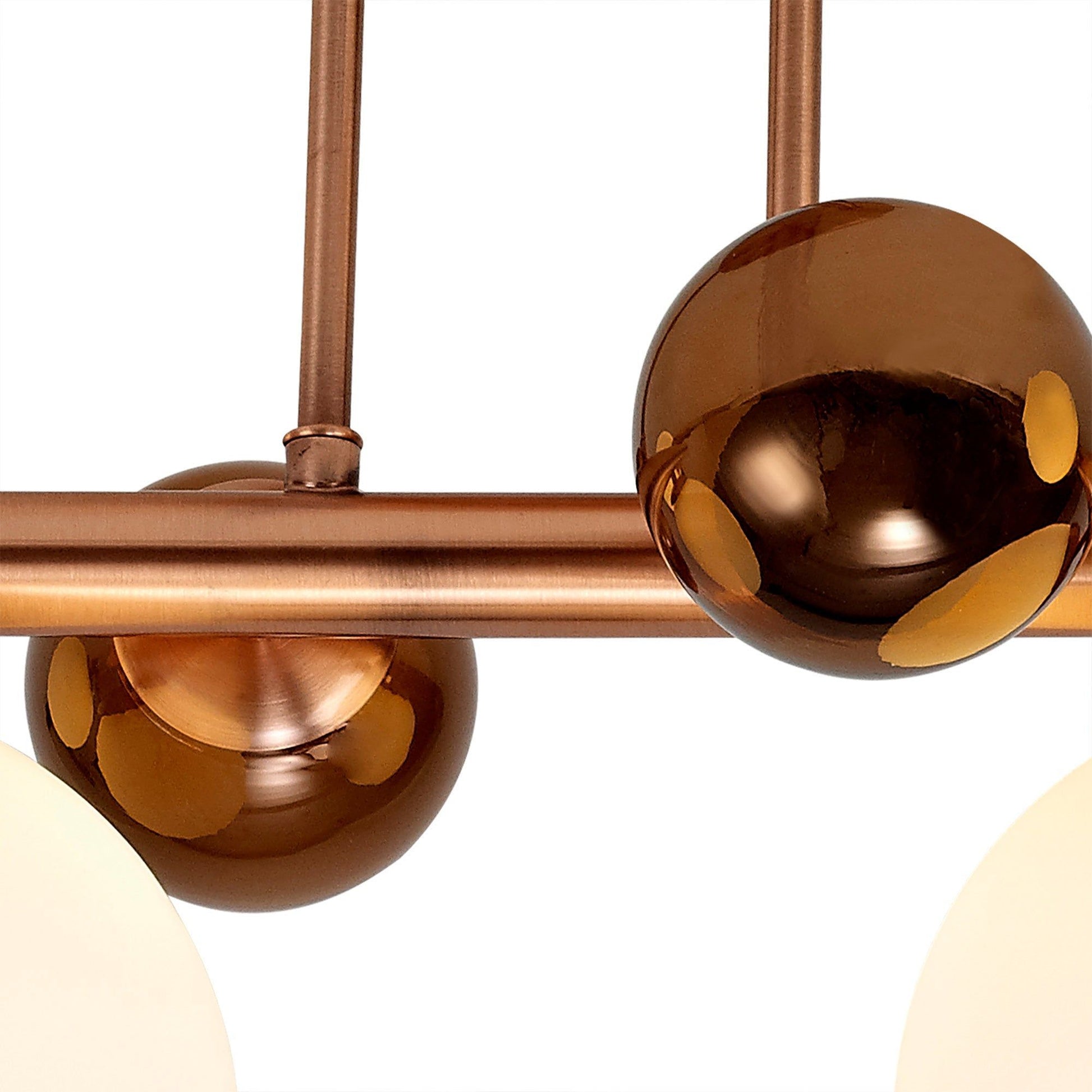 Austin Semi Flush Ceiling Light, 4 x G9, Copper & Opal Glass IP20