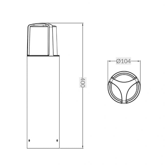 Austin IP44 Black Bollard Light - Small and Large