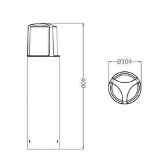 Austin IP44 Black Bollard Light - Small and Large
