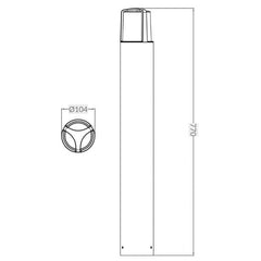 Austin IP44 Black Bollard Light - Small and Large