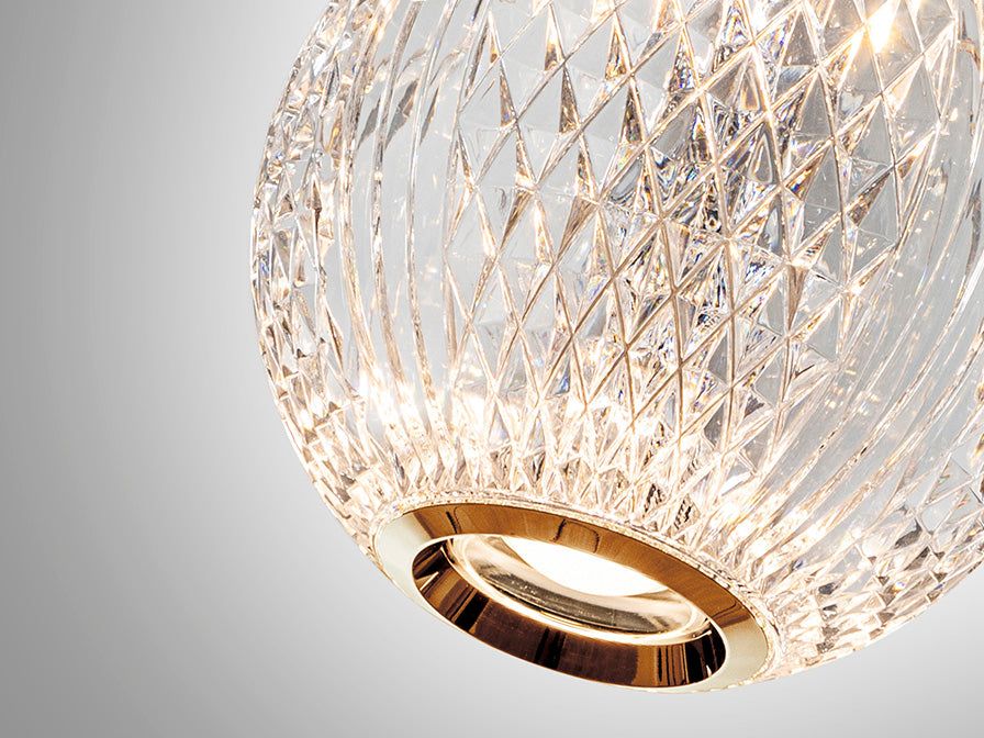 Austral 12 Lights Double Height Ceiling Light - Gold & Clear Finish IP20