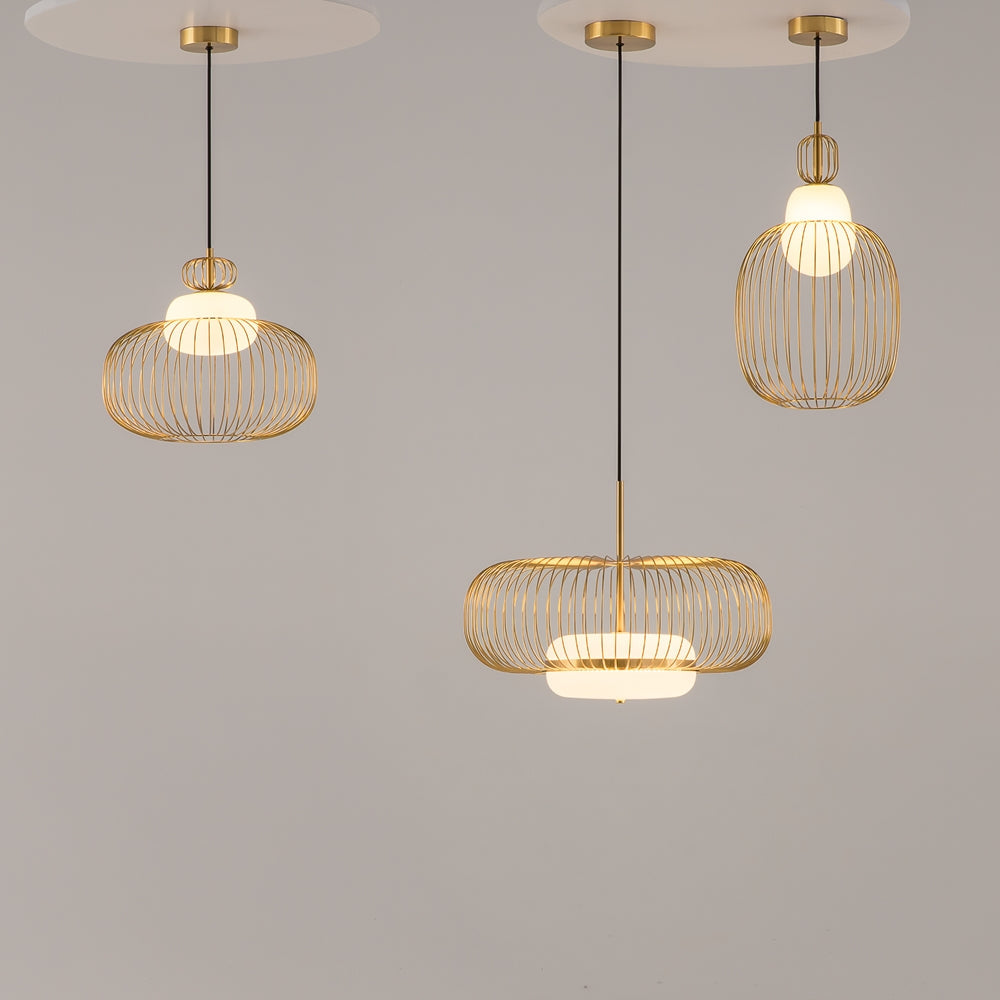 Levitation 1Lt Small/Large Single Pendant - Brass