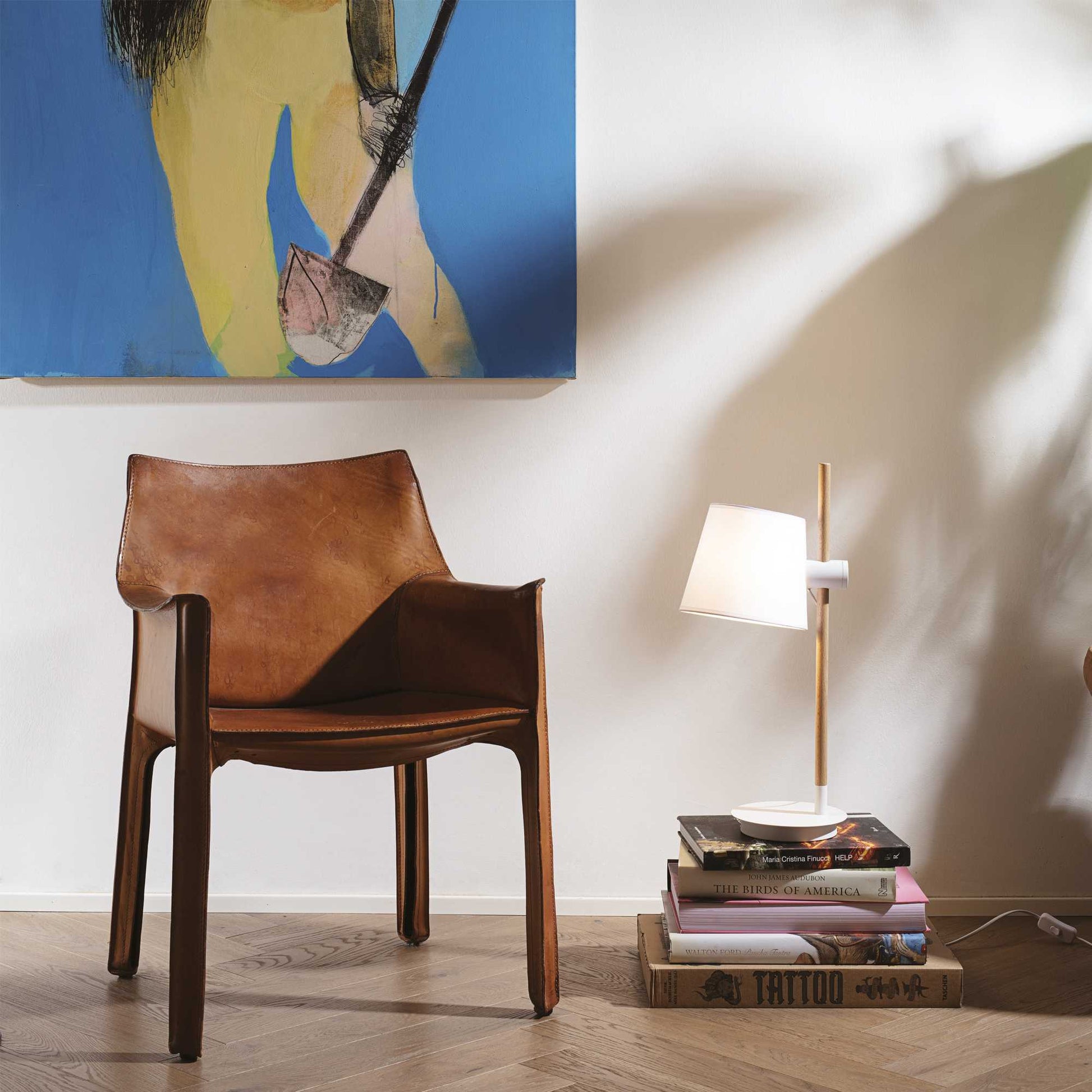 Axel Table Lamps - White/Black Finish - Cusack Lighting
