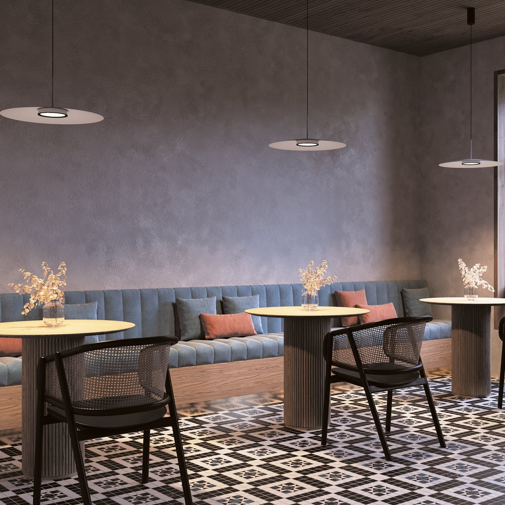 El Plate Pendant lamp- Black/ White Finishes