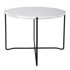 Azzate Round Coffee Table White Marble Effect