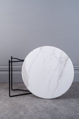 Azzate Round Coffee Table White Marble Effect