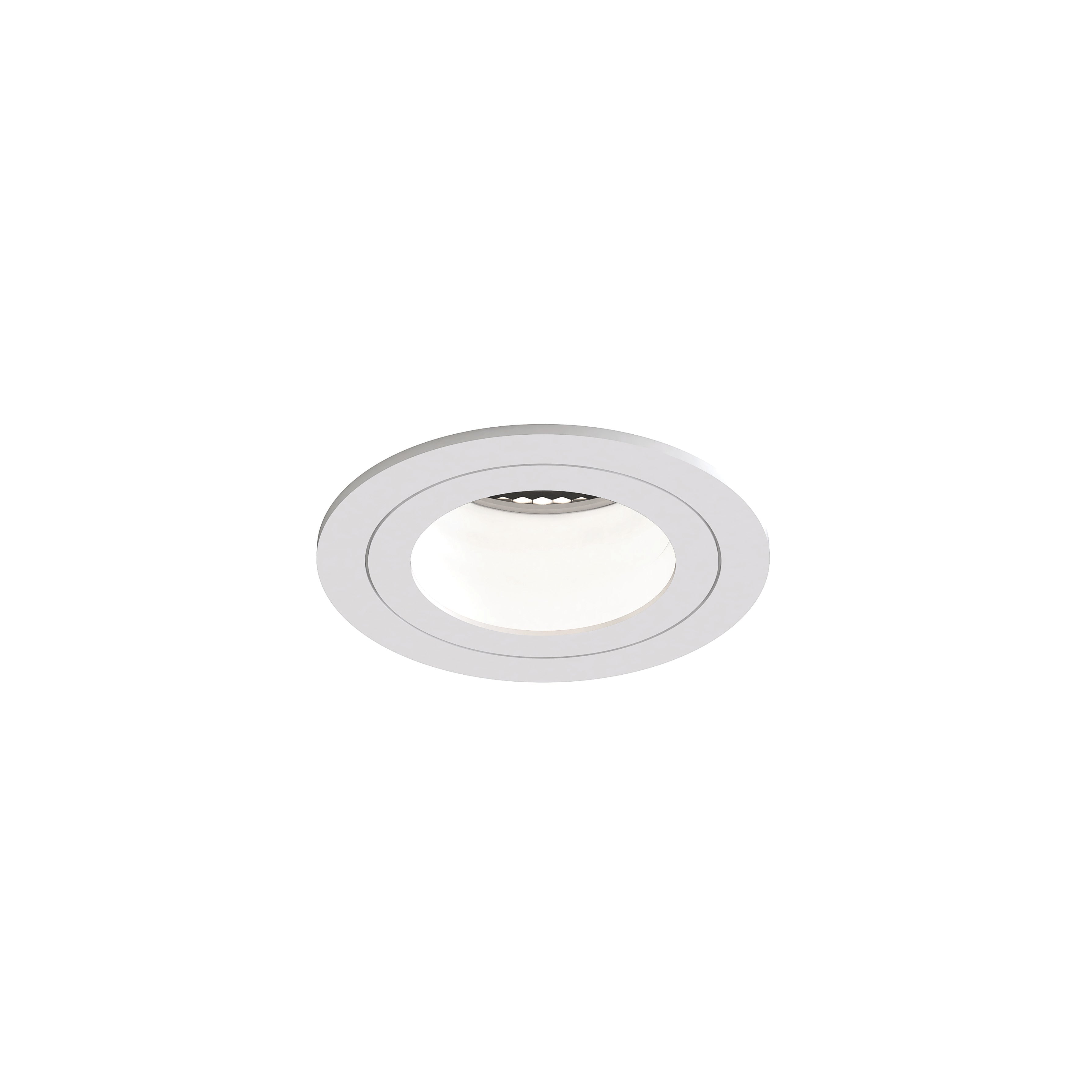 Pinhole Slimline Round/Square Fixed Fire-Rated IP65 Bathroom Recessed Ceiling Light - Matt White Finish