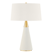 Jen 1Lt Table Lamp - Brass & Cream