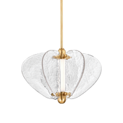 Freya LED 1Lt Pendant - Piastre Glass & Brass