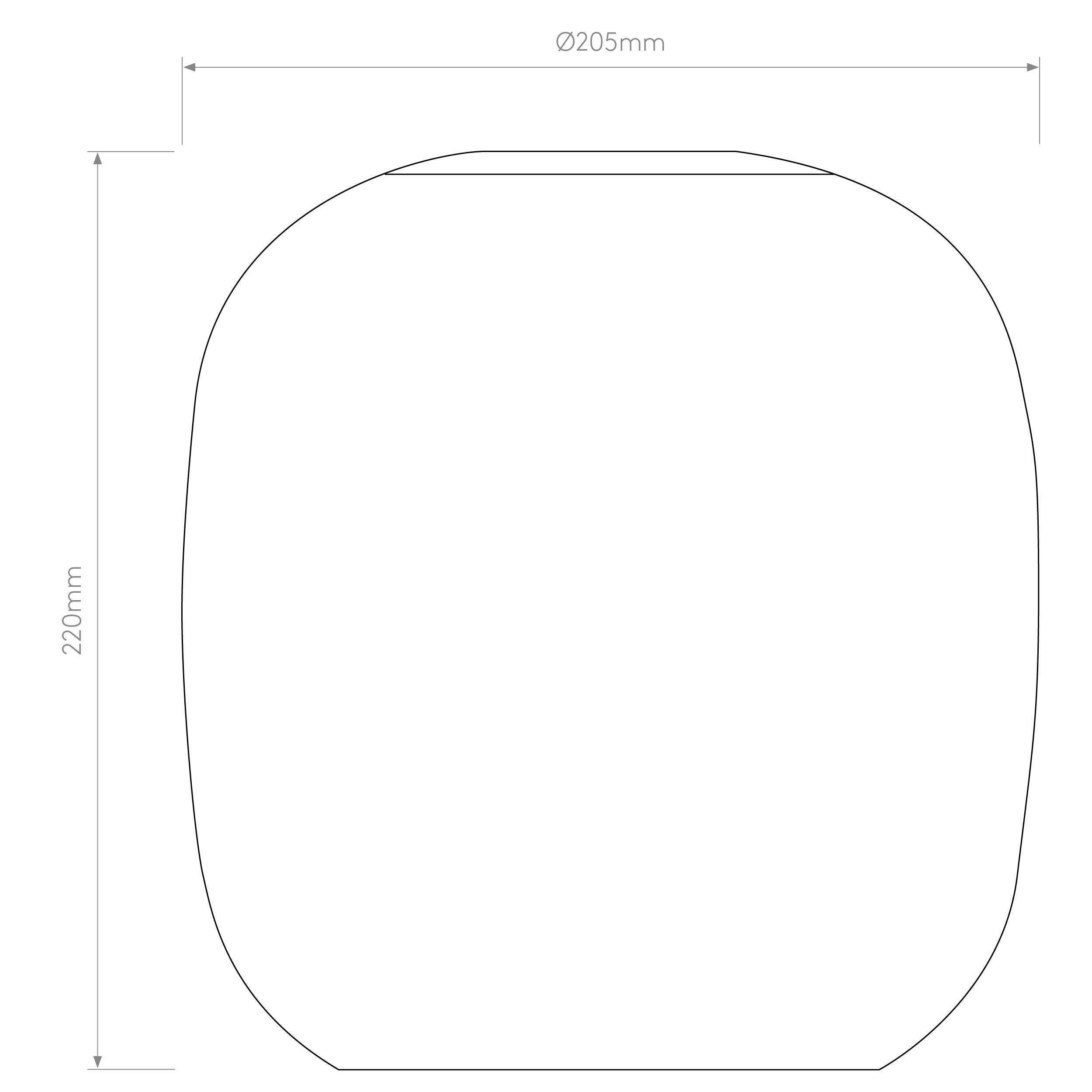 Curve Glass 220/285 Glass Shade