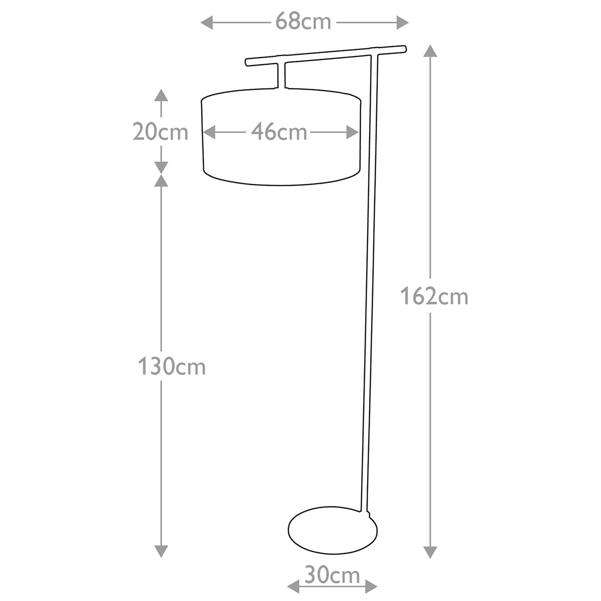 Balance 1 Light Floor Lamp - Various Finishes E27