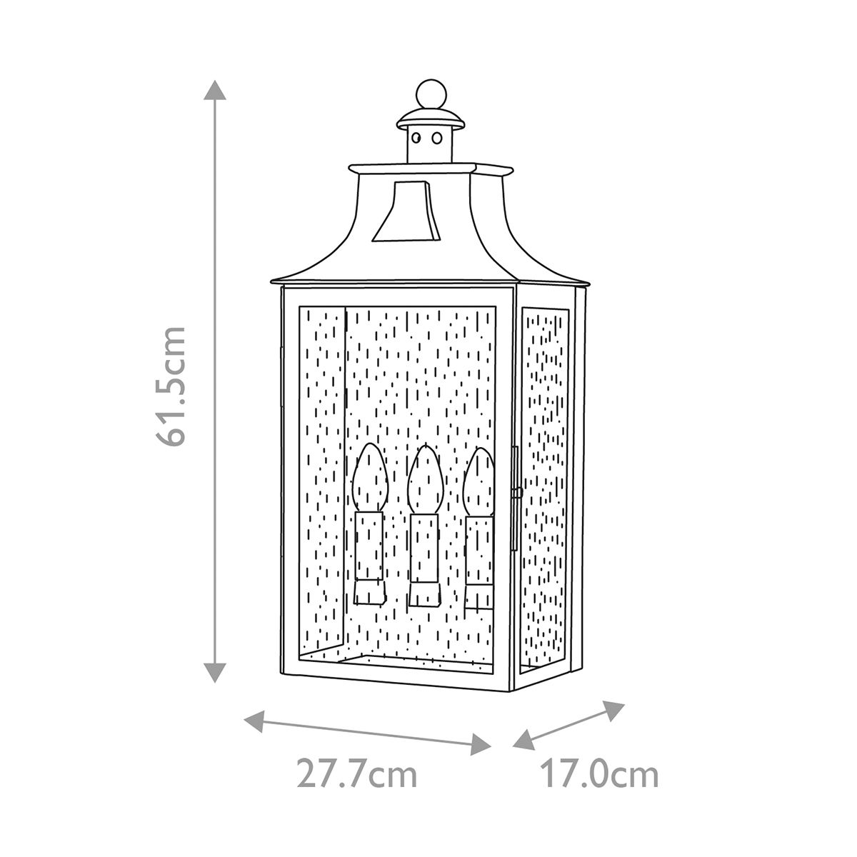 Balmoral 3 Light Wall Lantern Old Bronze