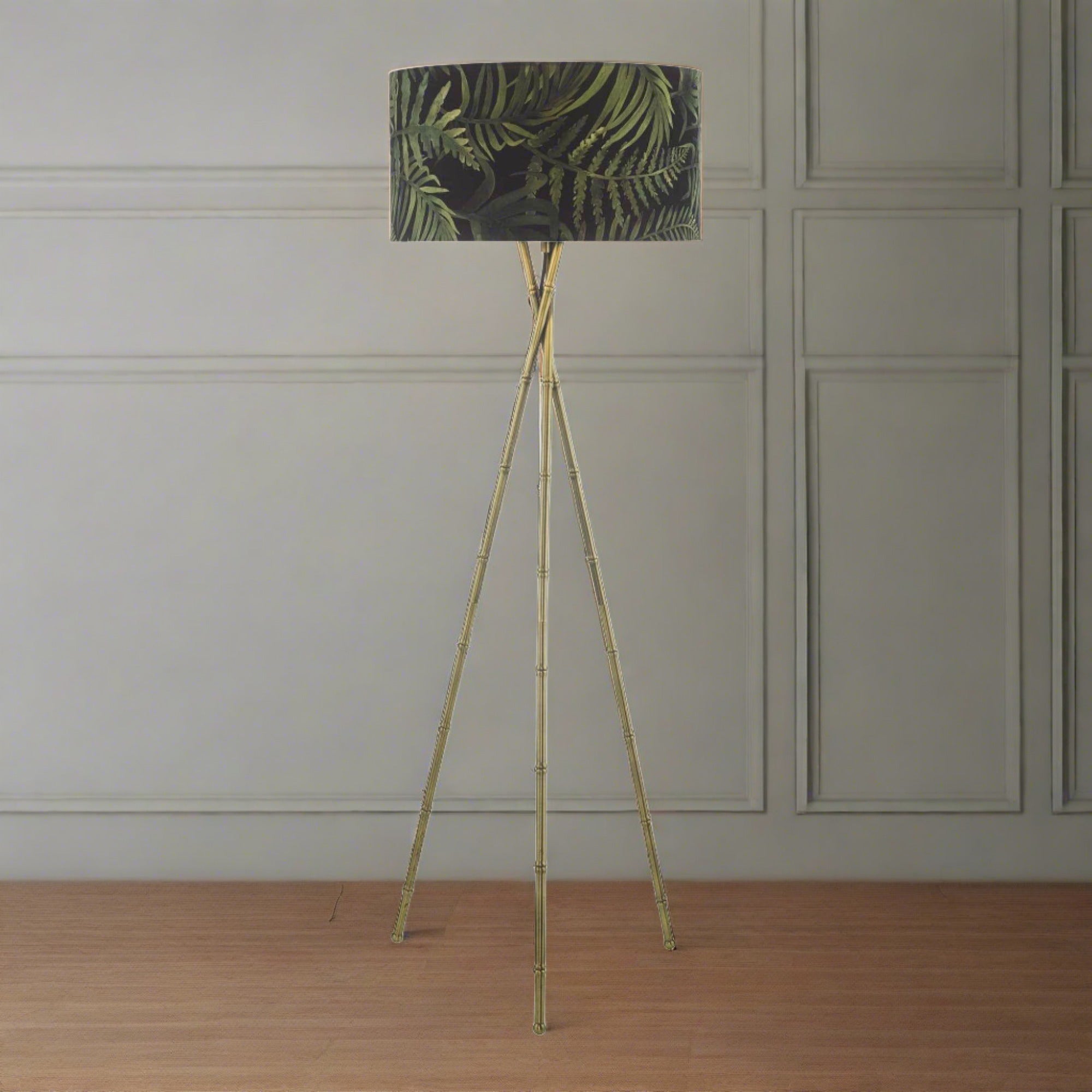 Bamboo Floor Lamp Antique Brass Base Only
