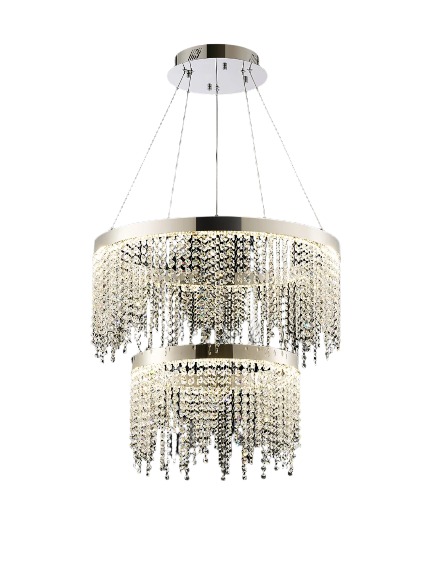 Bano 2/3 Tier Crystal LED Chandelier - Chrome/Gold